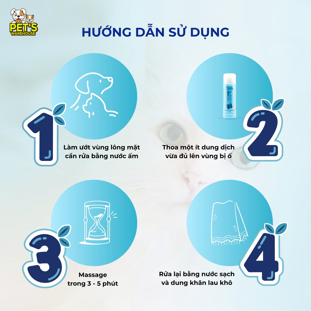 Dung Dịch Tẩy Ố Vùng Mắt Cho Chó Mèo Tropiclean Tear Stain Remover, 236ml
