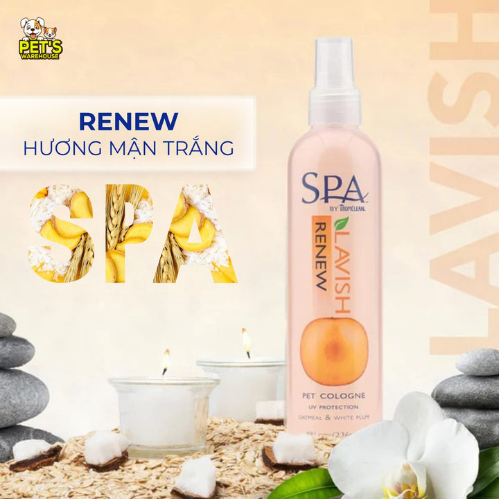 Xịt Thơm Dưỡng Lông Tropiclean Cho Chó Mèo, Chống Tia UV, Chống Bạc Màu Lông, Kiểm Soát Dầu, 236ml