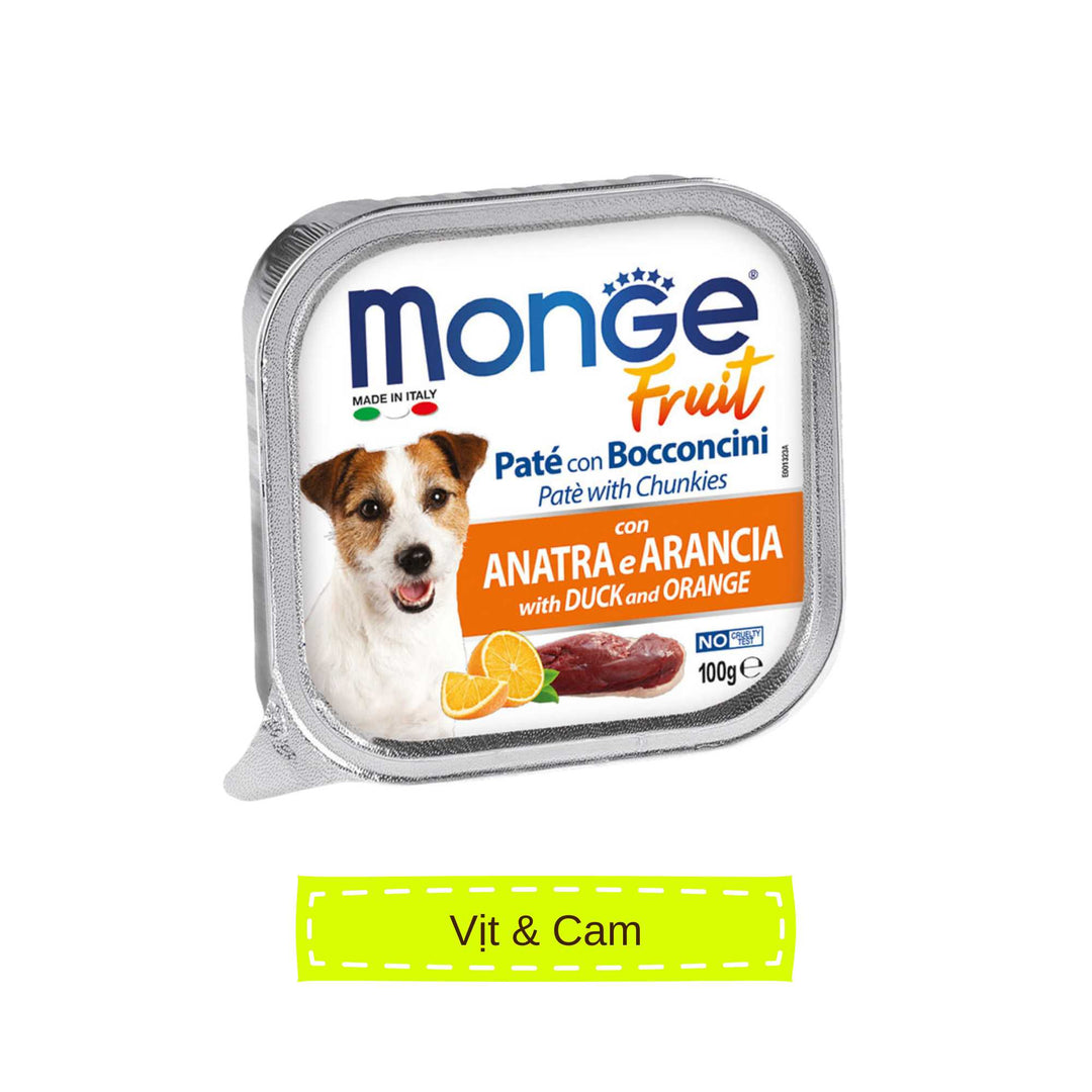 [Combo 24 hộp] Pate cho chó Monge nhiều vị, nhập khẩu từ Ý, 100g