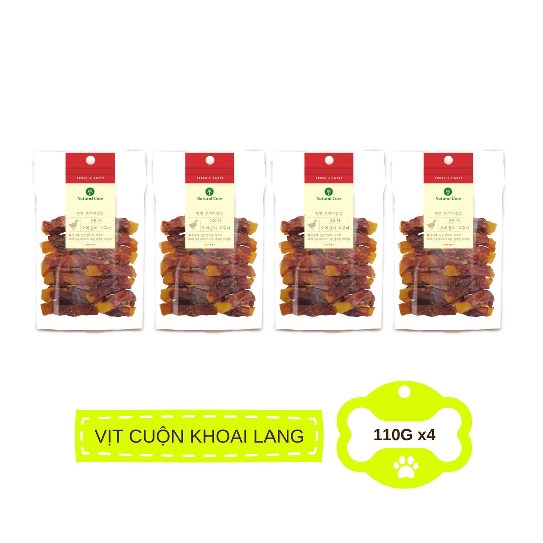 Snack Natural Core Khoai Lang Sấy Dẻo, Thịt Cuộn Khoai Lang Cho Chó