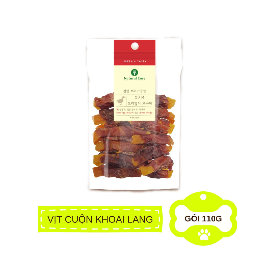 Snack Natural Core Khoai Lang Sấy Dẻo, Thịt Cuộn Khoai Lang Cho Chó