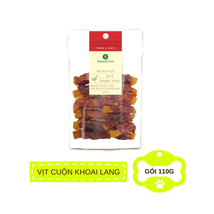Snack Natural Core Khoai Lang Sấy Dẻo, Thịt Cuộn Khoai Lang Cho Chó