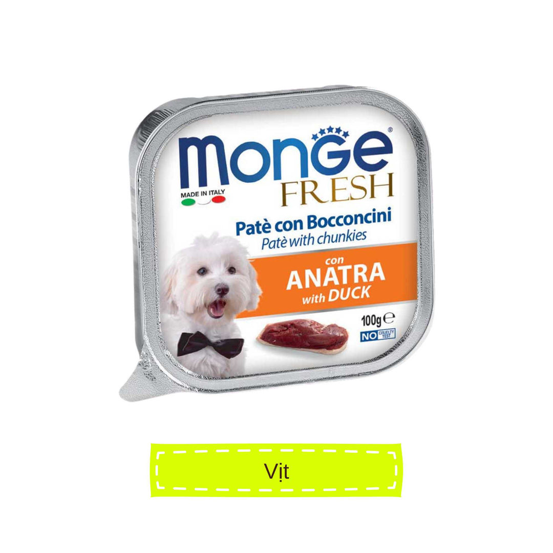 [Combo 24 hộp] Pate cho chó Monge nhiều vị, nhập khẩu từ Ý, 100g