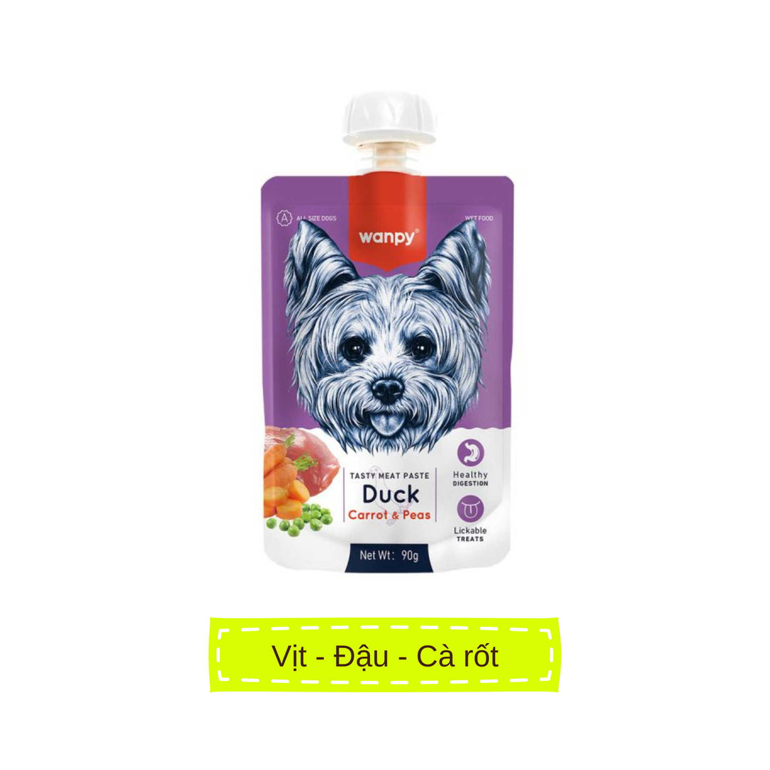 Súp Thưởng Nắp Vặn Wanpy Chó Mọi Lứa Tuổi 90G