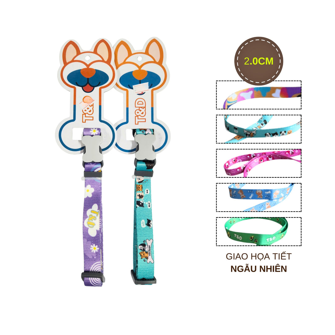 Vòng Cổ T&D Diamonds Lucky Cho Chó Mèo, Có Chuông Lục Lạc, Đa Dạng Mẫu / Màu / Size