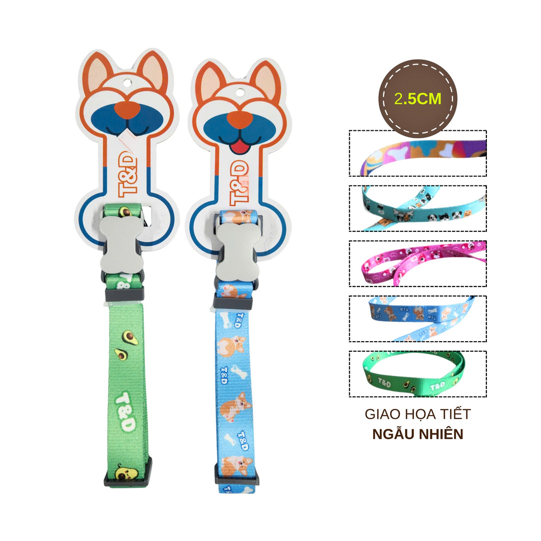 Vòng Cổ T&D Diamonds Lucky Cho Chó Mèo, Có Chuông Lục Lạc, Đa Dạng Mẫu / Màu / Size