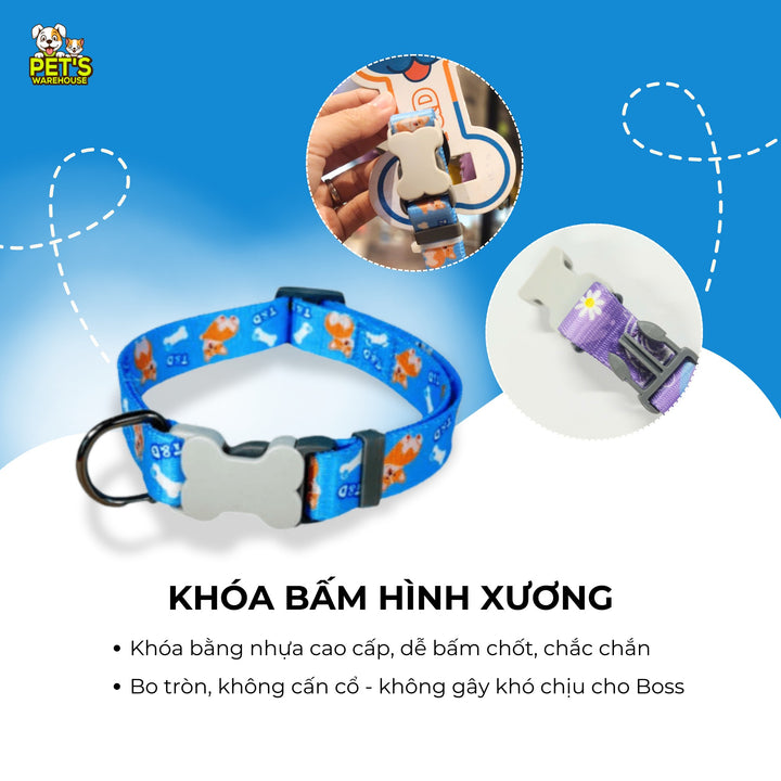 Vòng Cổ T&D Diamonds Lucky Cho Chó Mèo, Có Chuông Lục Lạc, Đa Dạng Mẫu / Màu / Size