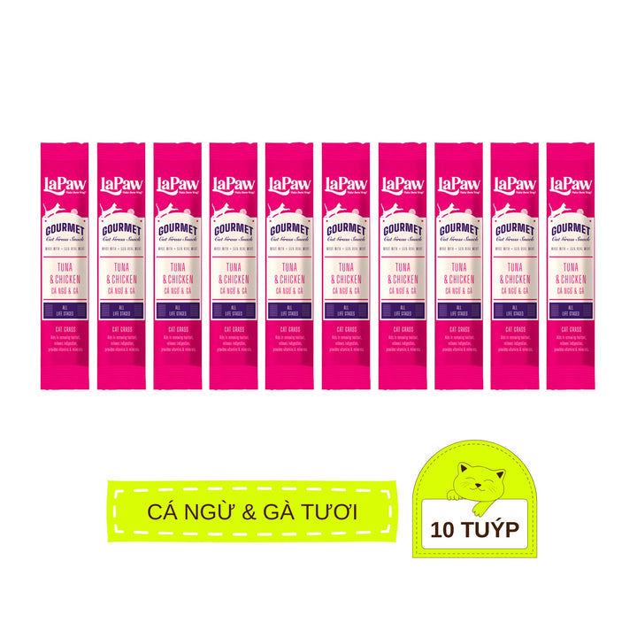 [Combo 5 - 10 - 15 Tuýp] Súp Thưởng LaPaw Gourmet Cho Mèo Mọi Lứa Tuổi, Tuýp 12g