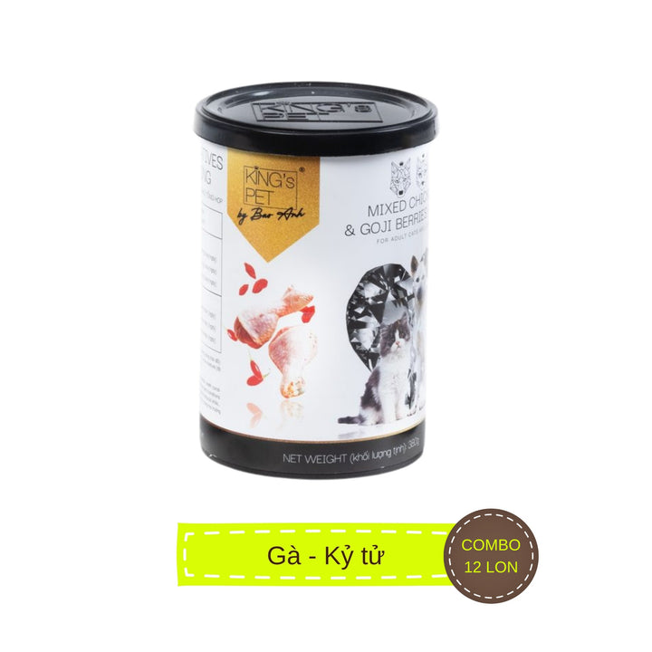 [Combo 12 - 24 lon] Pate King's Pet Chó Mèo Mọi Lứa Tuổi Lon 380G