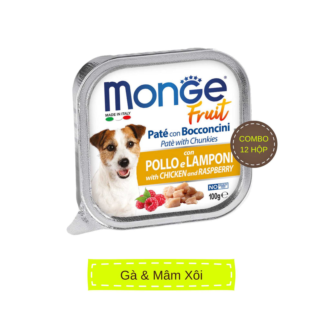 [Combo 12-24 hộp] Pate cho chó Monge nhiều vị, nhập khẩu từ Ý, 100g