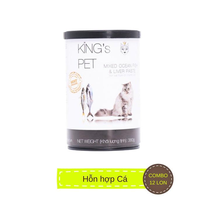 [Combo 12 - 24 lon] Pate King's Pet Chó Mèo Mọi Lứa Tuổi Lon 380G