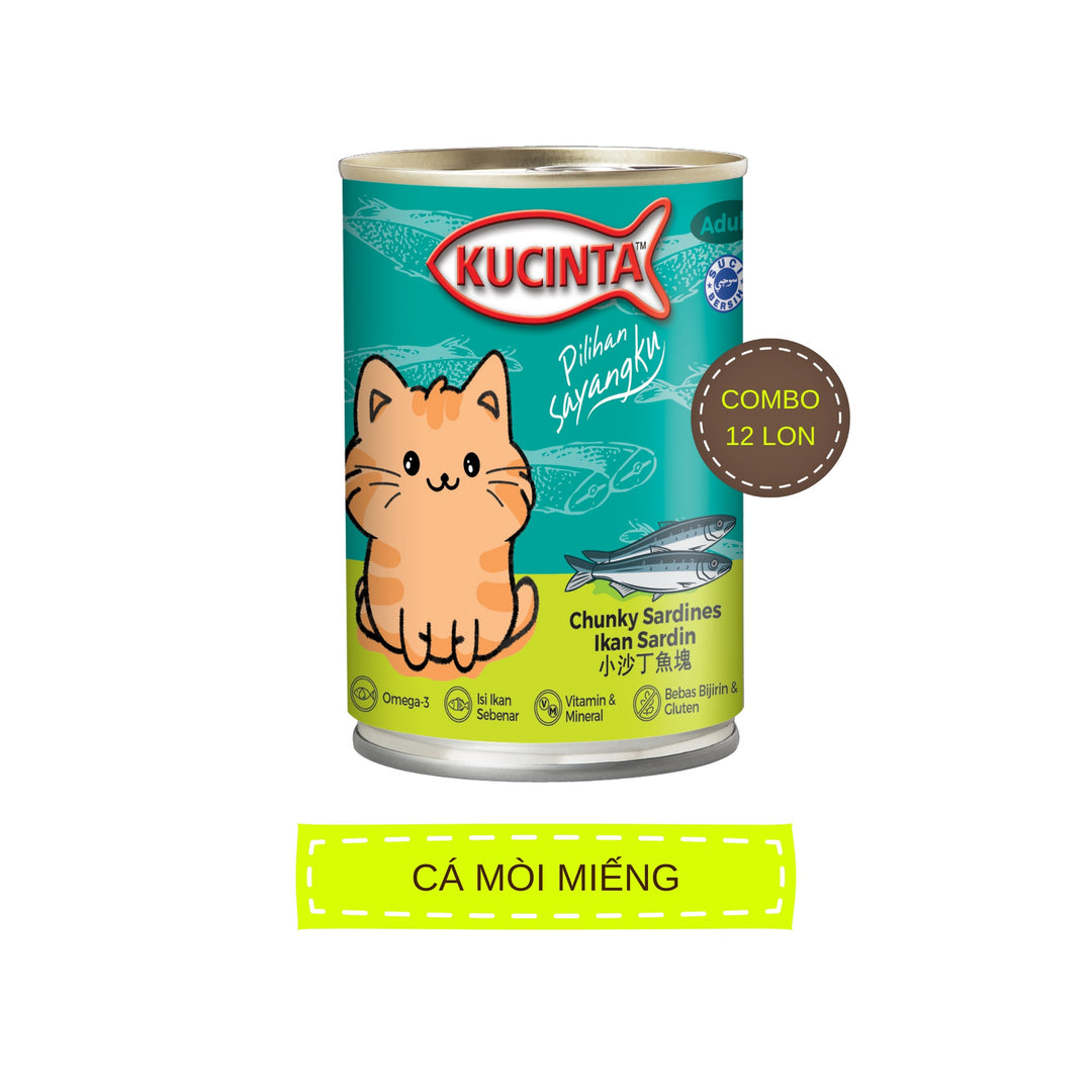 [Combo 12 - 24 Lon] Pate Kucinta Cho Mèo, Lon Lớn 400g Tiết Kiệm
