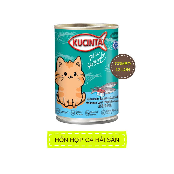 [Combo 12 - 24 Lon] Pate Kucinta Cho Mèo, Lon Lớn 400g Tiết Kiệm