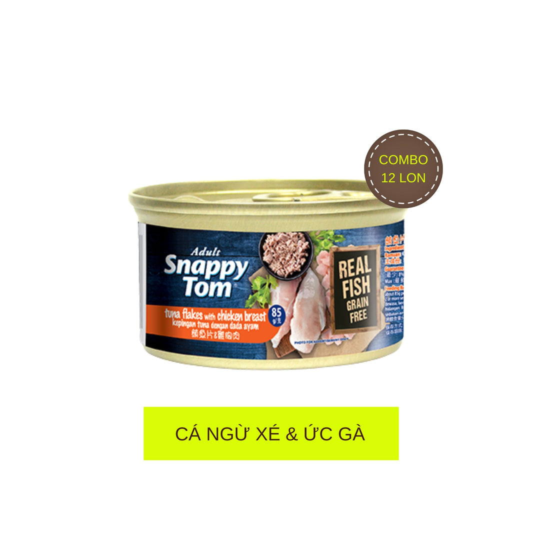 [Combo 12 - 24 Lon] Pate Mèo Cao Cấp Snappy Tom Premium, Lon 85g