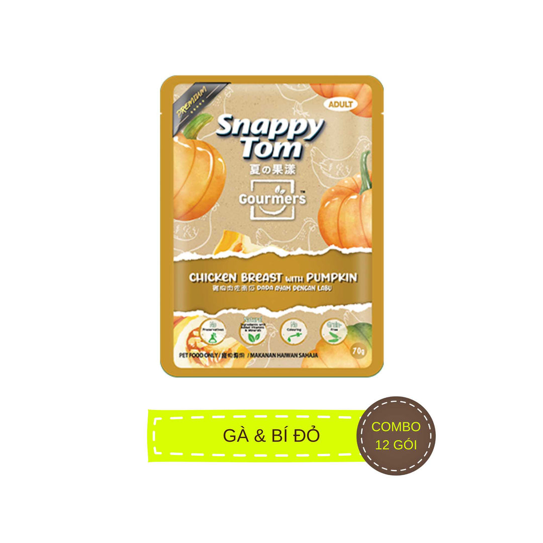 [Combo 12 - 24 Gói] Pate Snappy Tom Trái Cây Mới Cho Mèo, Gói 70g