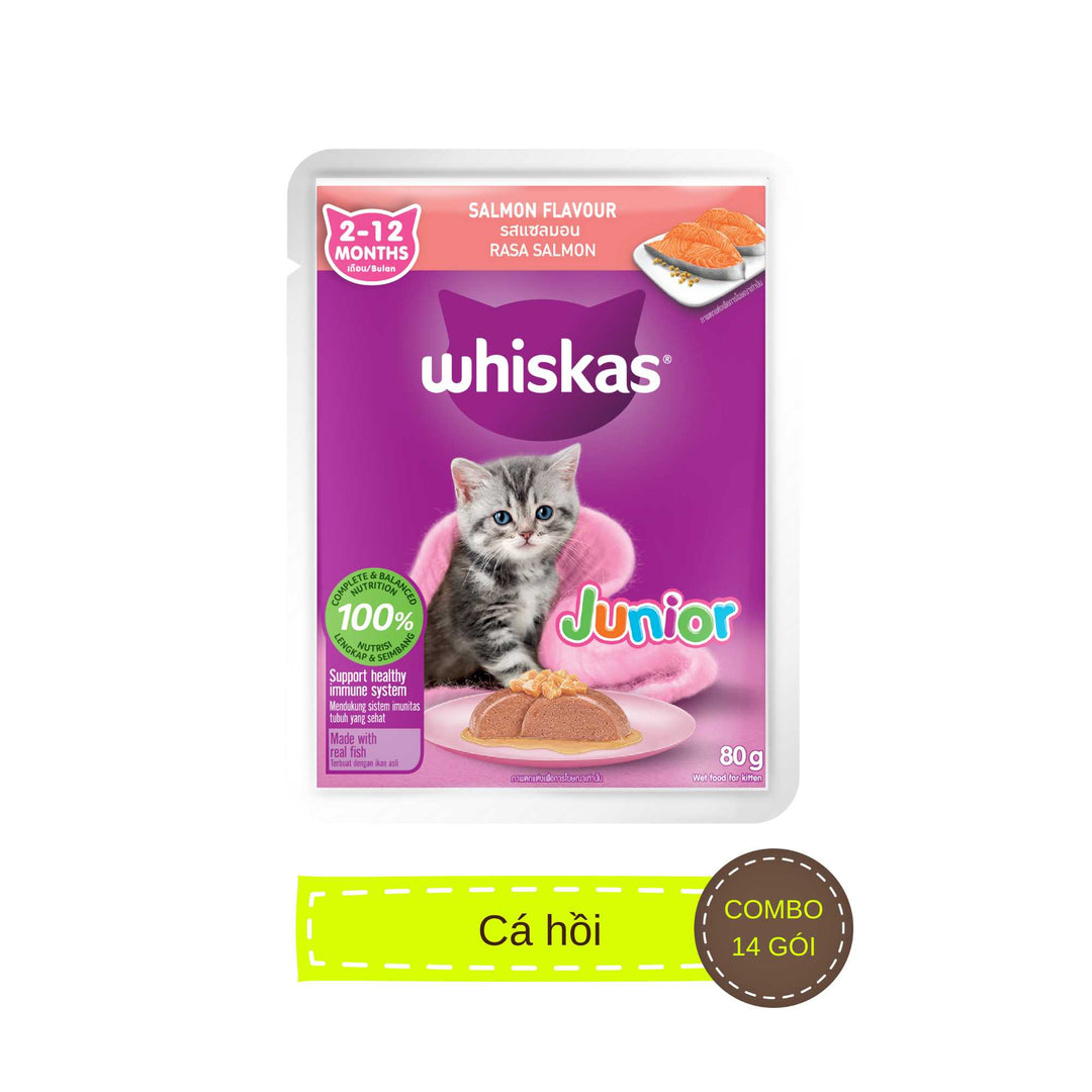 [Combo 14-28 gói] Pate Whiskas Mèo Con Gói 80G Nhiều Vị