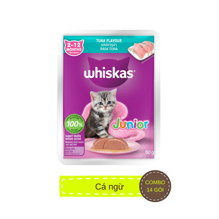 [Combo 14-28 gói] Pate Whiskas Mèo Con Gói 80G Nhiều Vị