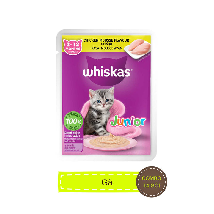 [Combo 14-28 gói] Pate Whiskas Mèo Con Gói 80G Nhiều Vị