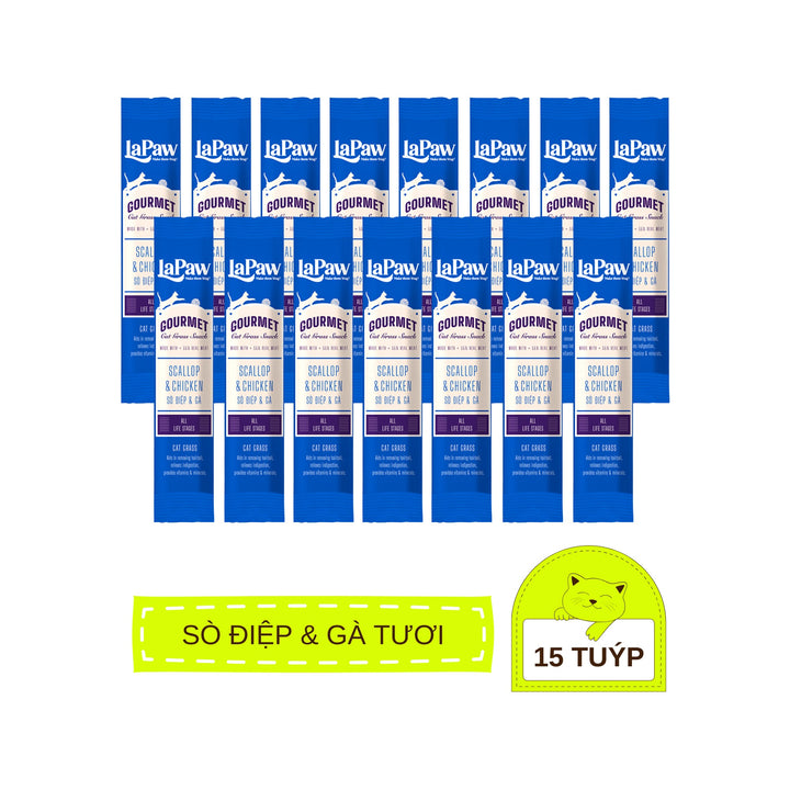 [Combo 5 - 10 - 15 Tuýp] Súp Thưởng LaPaw Gourmet Cho Mèo Mọi Lứa Tuổi, Tuýp 12g