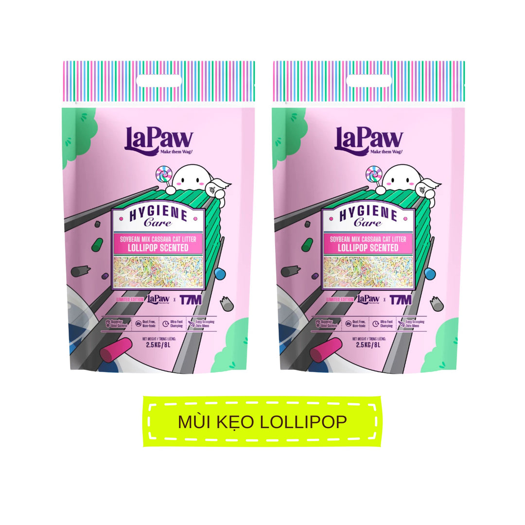 Cát Vệ Sinh Đậu Nành Mix Sắn Cao Cấp La Paw Cho Mèo, Mùi Kẹo Lollipop, 8L / 2.5Kg