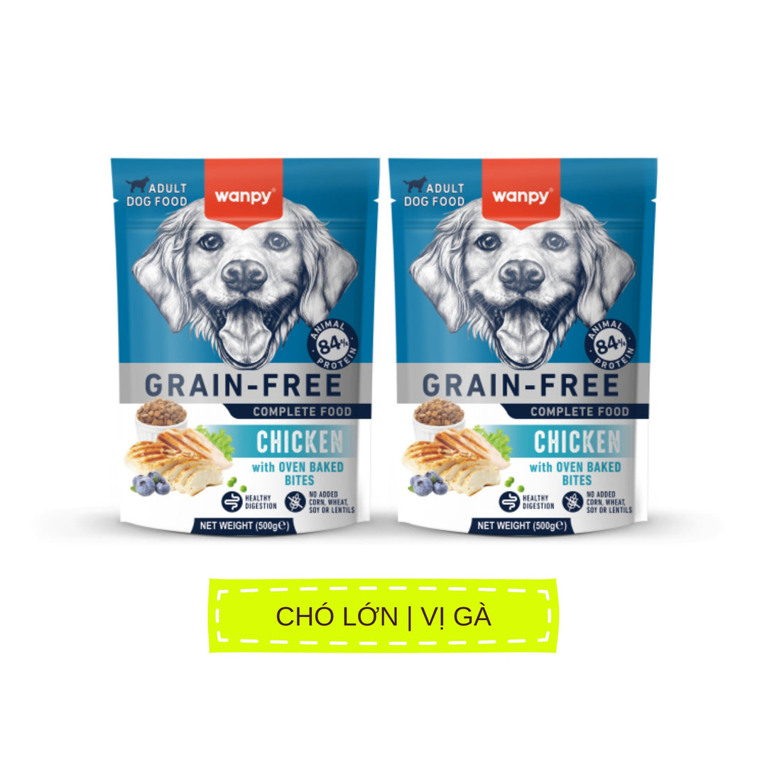 Hạt Wanpy Cho Chó Mèo, Mix Viên Thịt Nướng, Không Ngũ Cốc, Nhiều Vị, Túi 500g