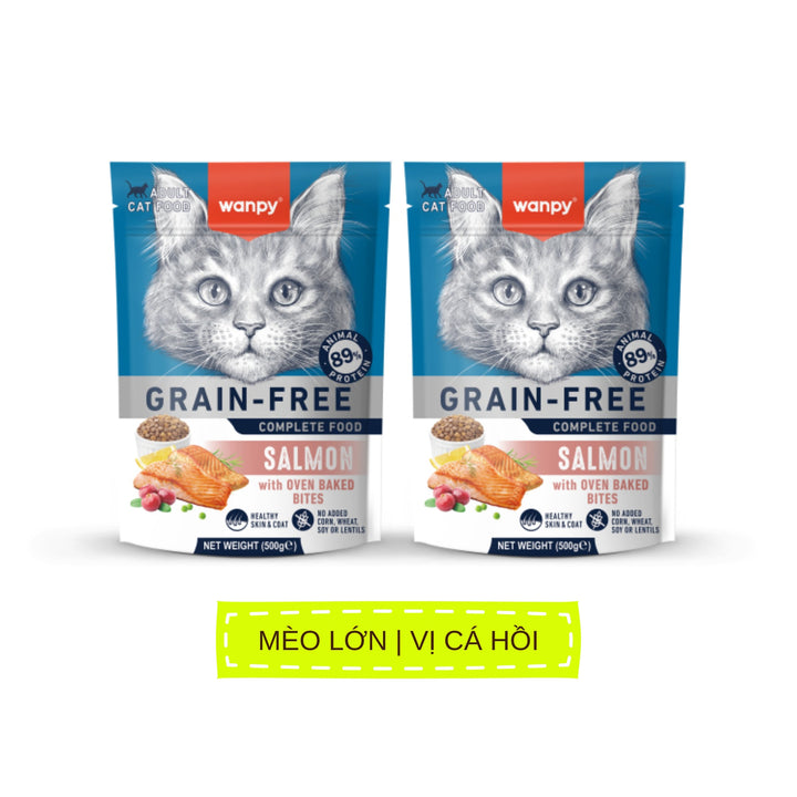 Hạt Wanpy Cho Chó Mèo, Mix Viên Thịt Nướng, Không Ngũ Cốc, Nhiều Vị, Túi 500g