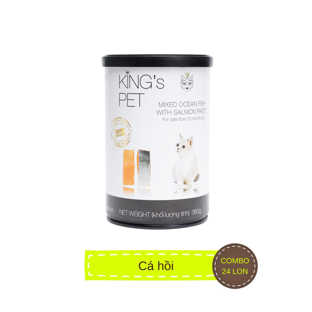 [Combo 12 - 24 lon] Pate King's Pet Chó Mèo Mọi Lứa Tuổi Lon 380G