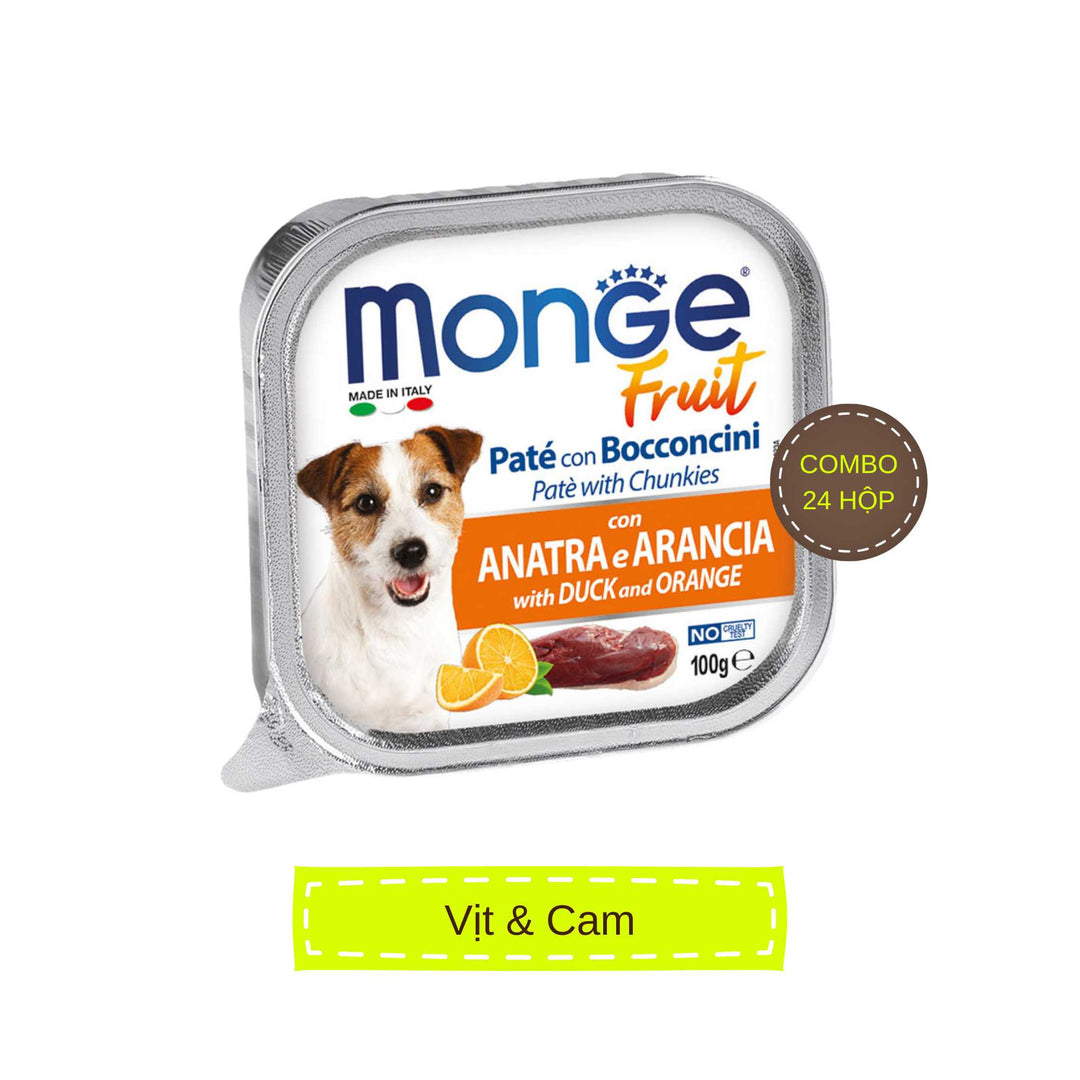 [Combo 12-24 hộp] Pate cho chó Monge nhiều vị, nhập khẩu từ Ý, 100g