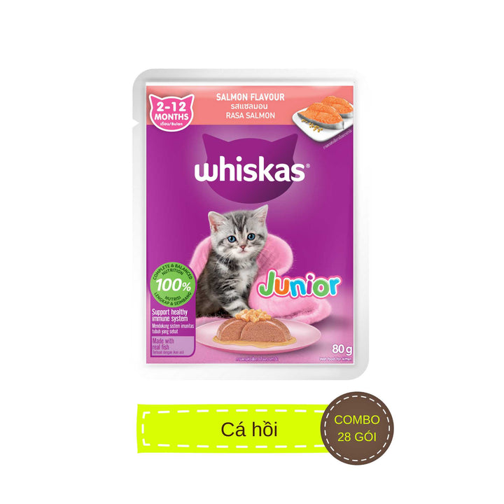 [Combo 14-28 gói] Pate Whiskas Mèo Con Gói 80G Nhiều Vị