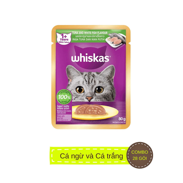 [Combo 14–28 gói] Pate Whiskas Mèo Trưởng Thành Gói 80G