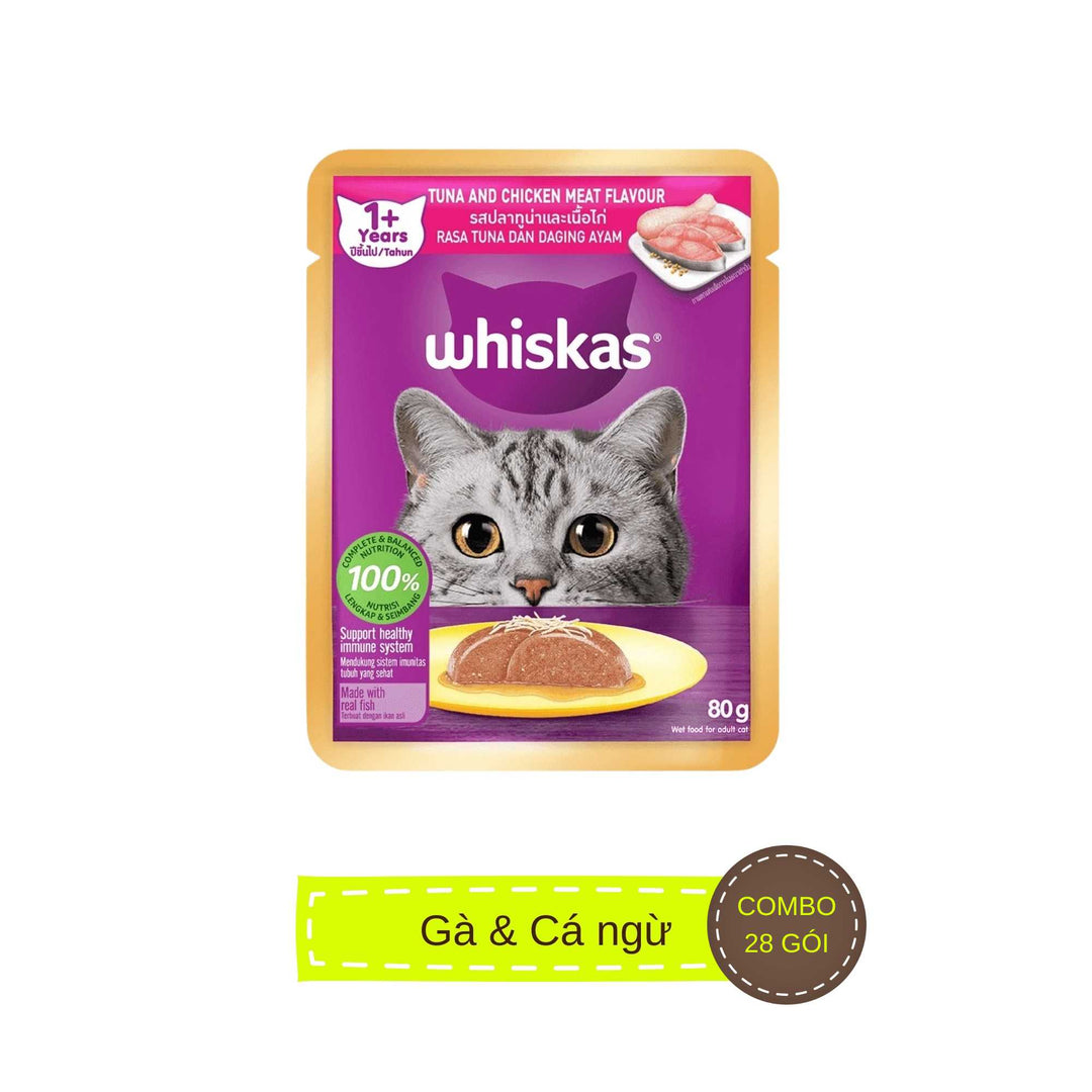 [Combo 14–28 gói] Pate Whiskas Mèo Trưởng Thành Gói 80G