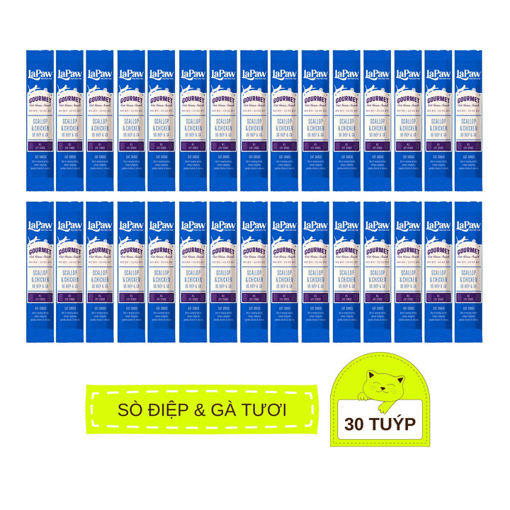 [Combo 30 - 60 Tuýp] Súp Thưởng LaPaw Gourmet Cho Mèo Mọi Lứa Tuổi, Tuýp 12g