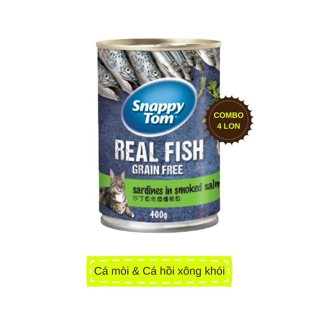 Pate Snappy Tom Real Fish Mèo Lon 400G