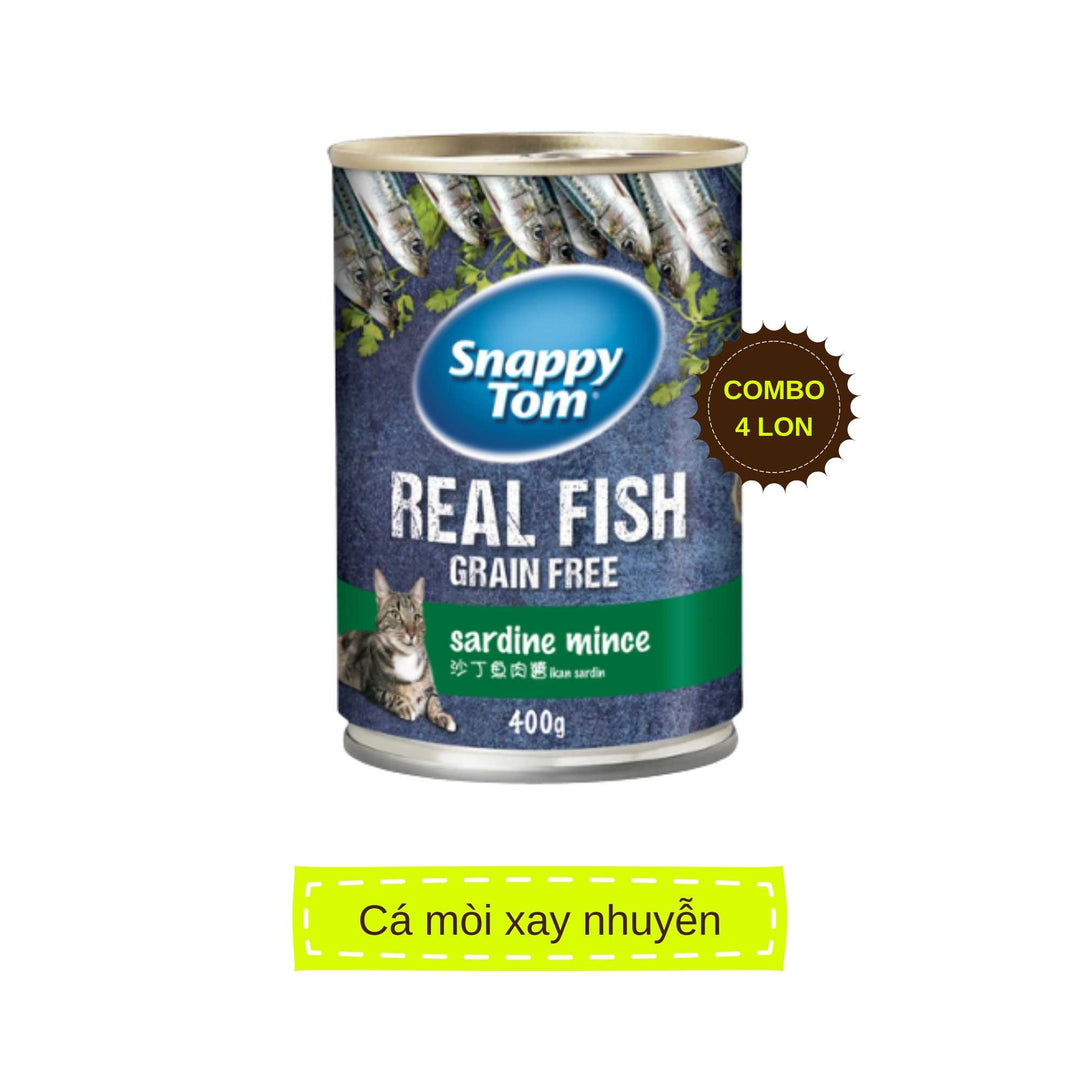 Pate Snappy Tom Real Fish Mèo Lon 400G
