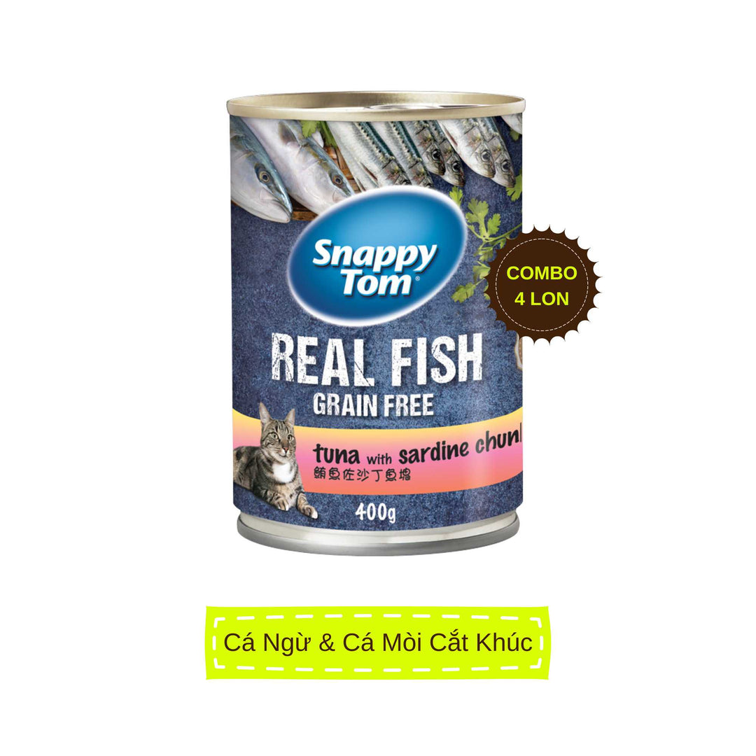 Pate Snappy Tom Real Fish Mèo Lon 400G