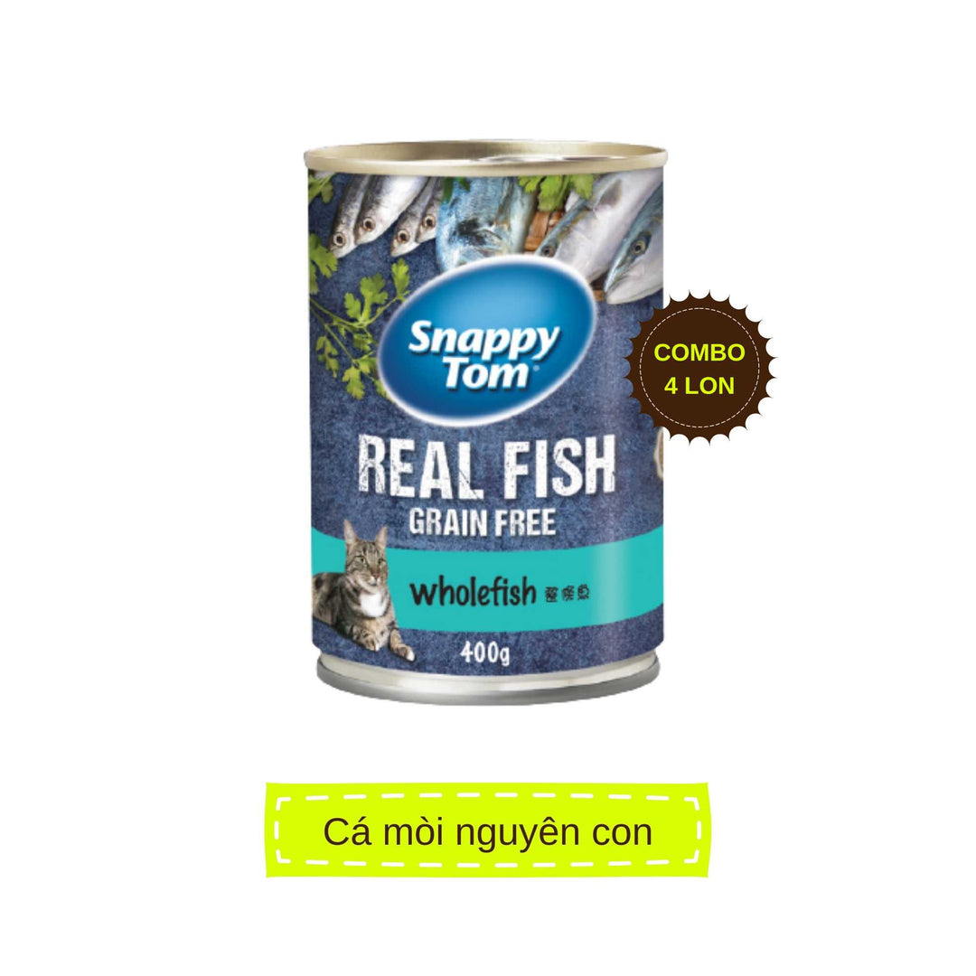 Pate Snappy Tom Real Fish Mèo Lon 400G