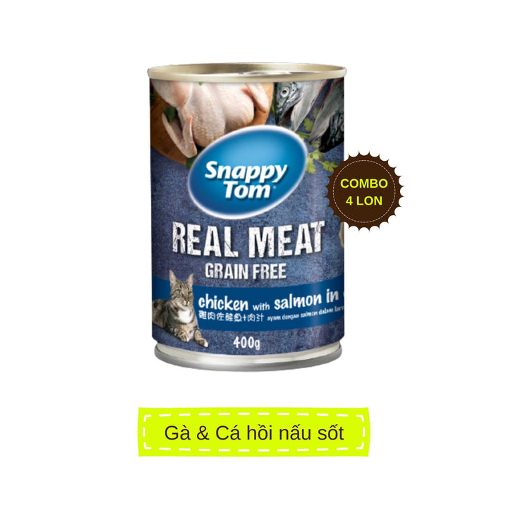 Pate Snappy Tom Real Fish Mèo Lon 400G