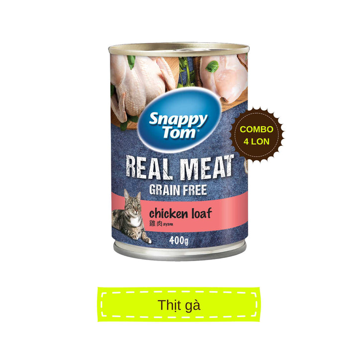 Pate Snappy Tom Real Fish Mèo Lon 400G