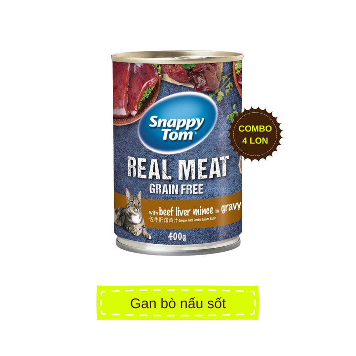 Pate Snappy Tom Real Fish Mèo Lon 400G