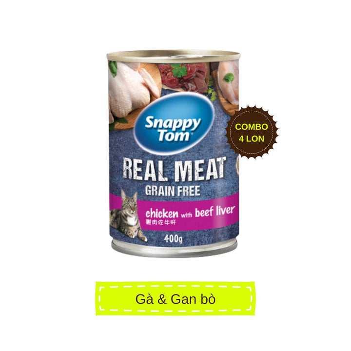 Pate Snappy Tom Real Fish Mèo Lon 400G