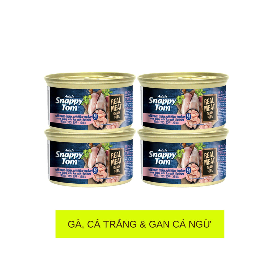 Pate Snappy Tom Premium Cho Mèo Trưởng Thành, Lon 85g