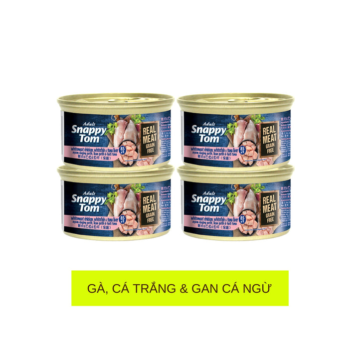 Pate Snappy Tom Premium Cho Mèo Trưởng Thành, Lon 85g