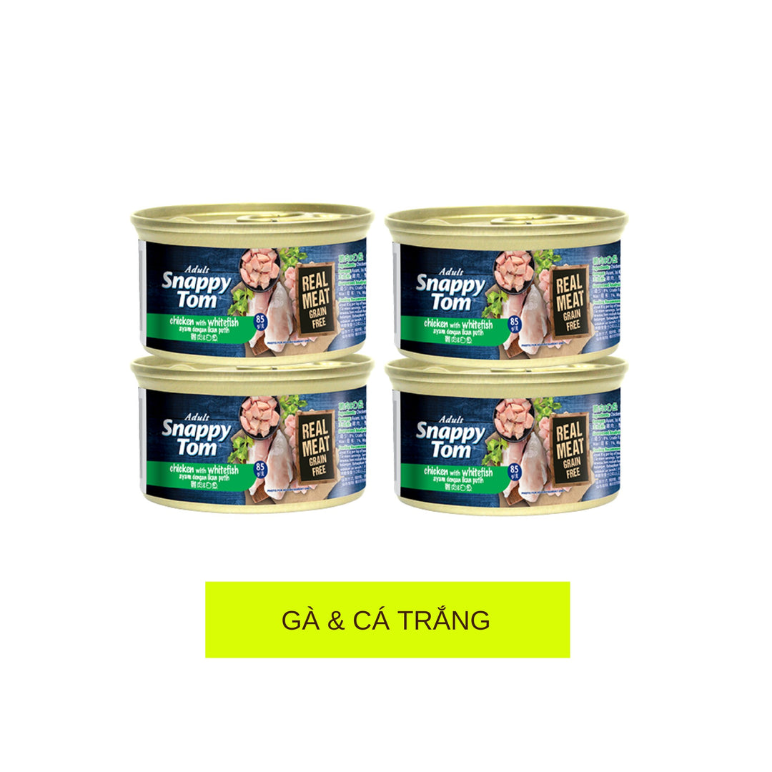 Pate Snappy Tom Premium Cho Mèo Trưởng Thành, Lon 85g