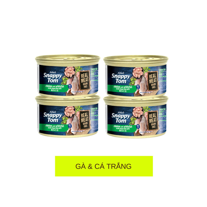 Pate Snappy Tom Premium Cho Mèo Trưởng Thành, Lon 85g