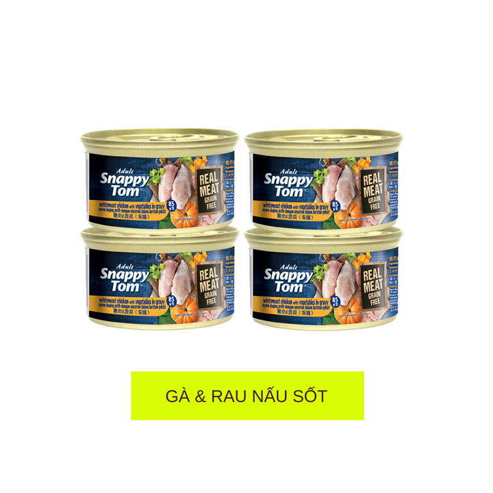 Pate Snappy Tom Premium Cho Mèo Trưởng Thành, Lon 85g