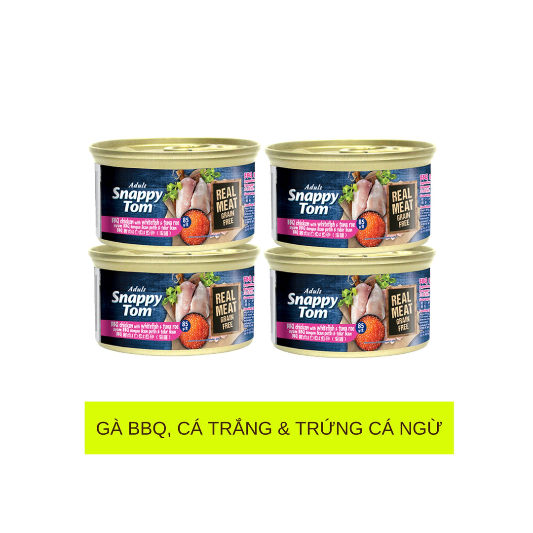 Pate Snappy Tom Premium Cho Mèo Trưởng Thành, Lon 85g