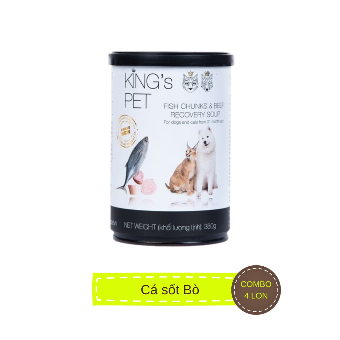 [Combo 4 lon] Pate King's Pet Chó Mèo Mọi Lứa Tuổi 380G