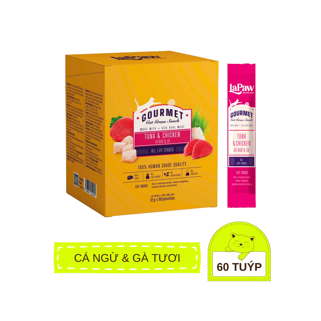 [Combo 30 - 60 Tuýp] Súp Thưởng LaPaw Gourmet Cho Mèo Mọi Lứa Tuổi, Tuýp 12g