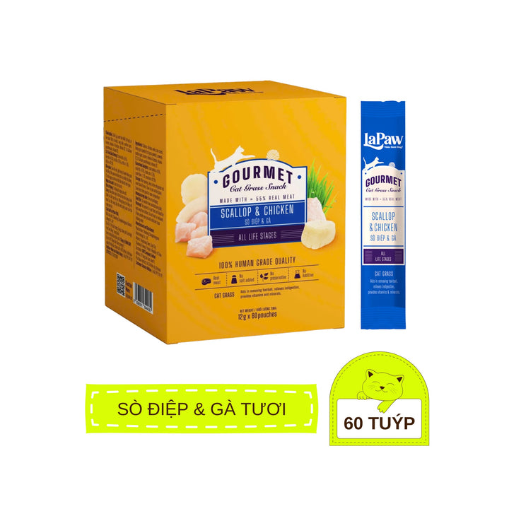 [Combo 30 - 60 Tuýp] Súp Thưởng LaPaw Gourmet Cho Mèo Mọi Lứa Tuổi, Tuýp 12g