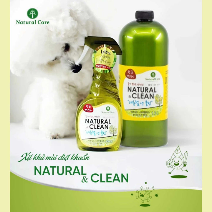 [500ml - 1500ml] Xịt Khử Mùi Diệt Khuẩn Natural & Clean Cho Chó Mèo, Chiết Xuất Hữu Cơ An Toàn